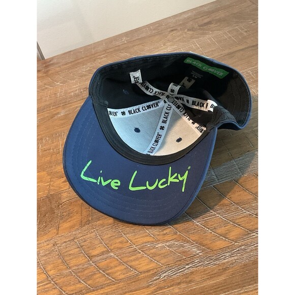 Black Clover Live Lucky Hat Cap Mens Small Medium Blue Green Clover Golf - Picture 7 of 9
